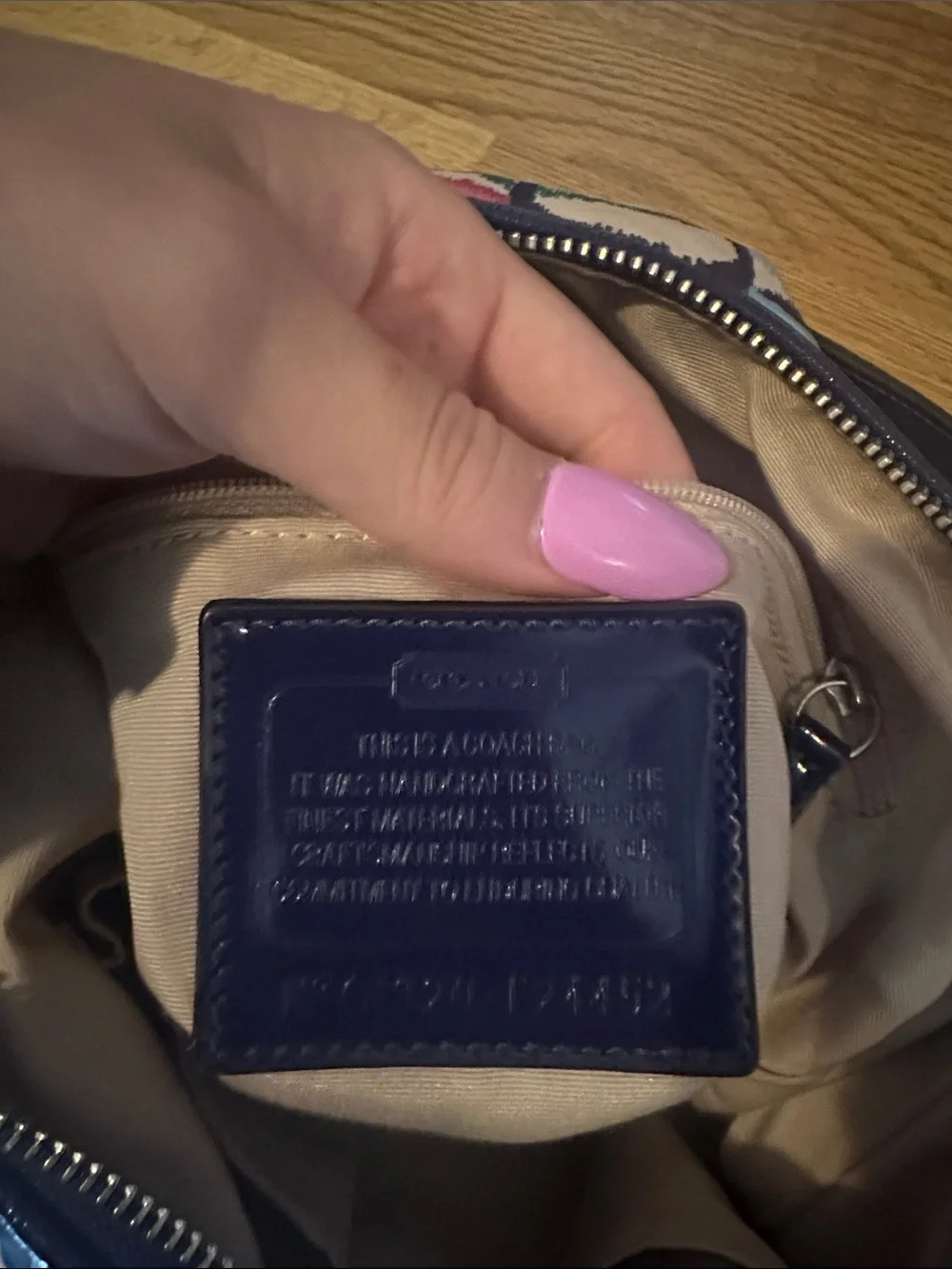 Coach Multicolor Circular Signature Shoulder Bag with Navy lining 2013